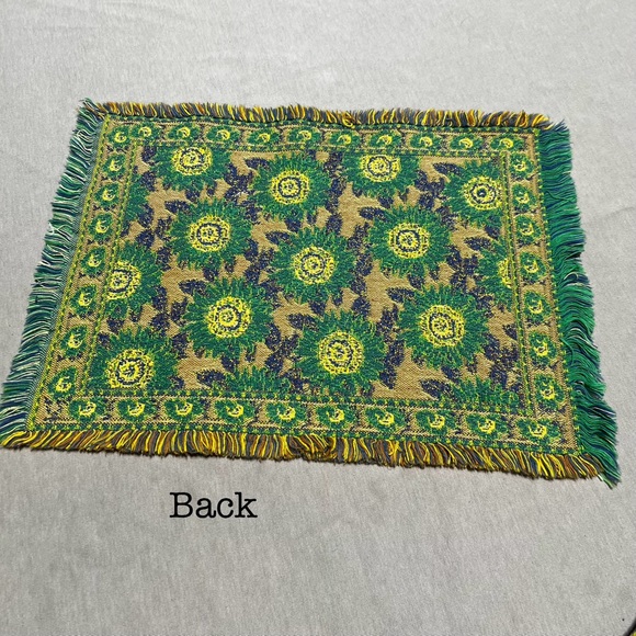 woven placemats set of 4 Sunflower Bohemian Design with Tassel - Picture 3 of 5